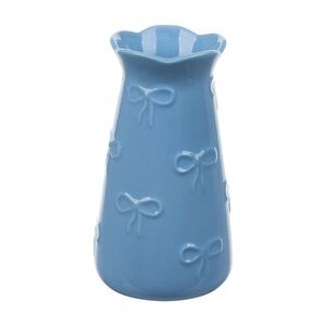 🆕Blue Glazed Ceramic Bow Vase